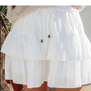 Vici White Tiered Skirt